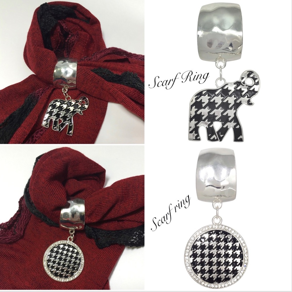 🌼 Houndstooth Disk or Elephant Scarf Ring Jewelry Houndstooth Houndstooth